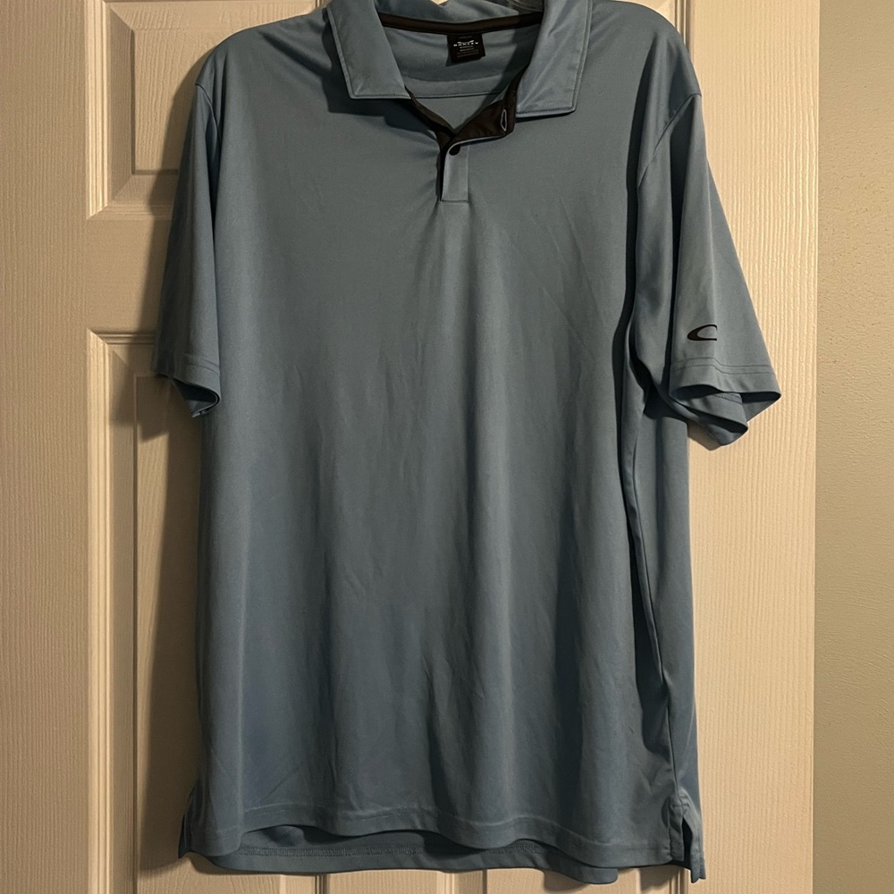 Oakley Men's Hydrolix Blue and Gray Polo Shirt